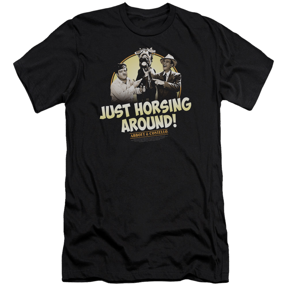 Abbott and Costello Horsing Around - Men's Premium Slim Fit T-Shirt Men's Premium Slim Fit T-Shirt Abbott and Costello   