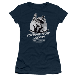 Abbott and Costello Off Your Rocker - Juniors T-Shirt Juniors T-Shirt Abbott and Costello   