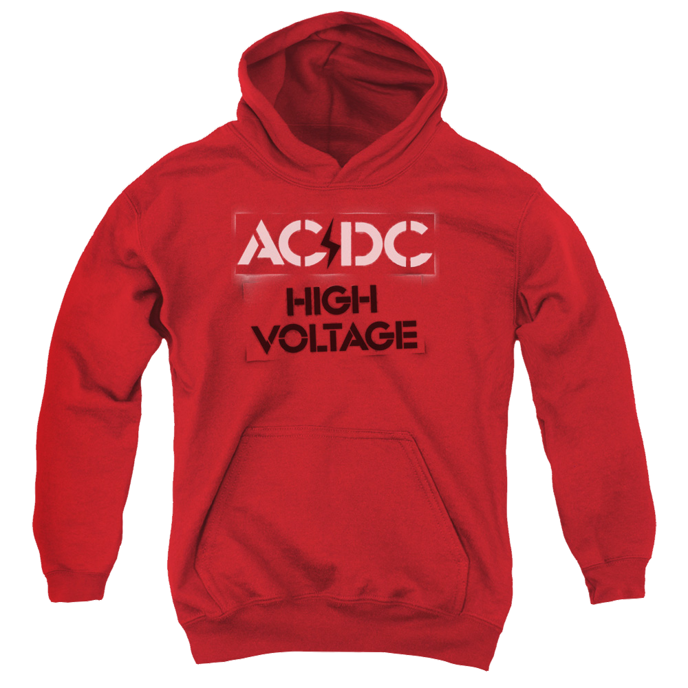 AC/DC High Voltage Stencil - Youth Hoodie (Ages 8-12) Youth Hoodie (Ages 8-12) ACDC   