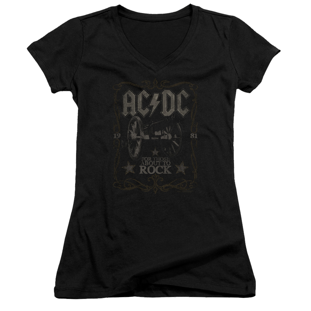 AC/DC Rock Label - Juniors V-Neck T-Shirt Juniors V-Neck T-Shirt ACDC   