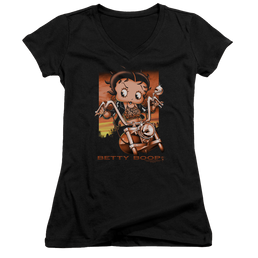 Betty Boop Sunset Rider - Juniors V-Neck T-Shirt Juniors V-Neck T-Shirt Betty Boop   