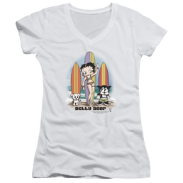 Betty Boop Surfers - Juniors V-Neck T-Shirt Juniors V-Neck T-Shirt Betty Boop   
