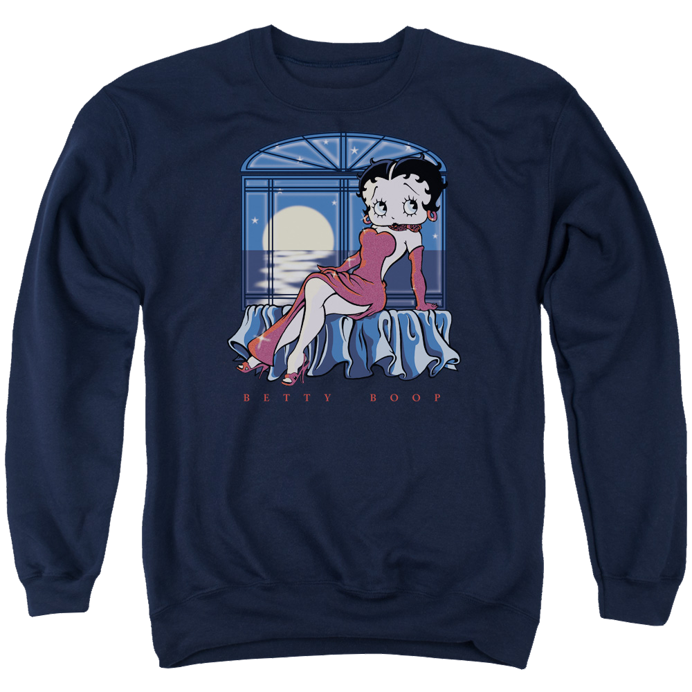 Betty Boop Moonlight - Men's Crewneck Sweatshirt Men's Crewneck Sweatshirt Betty Boop   