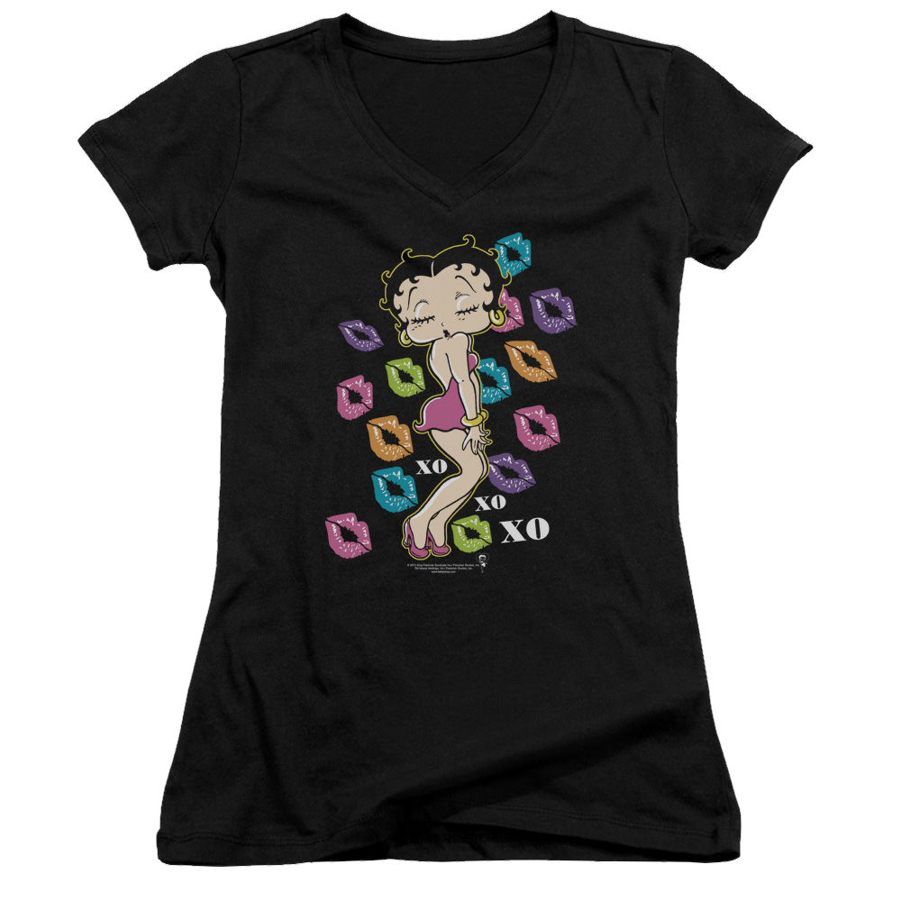 Betty Boop Tripple Xo - Juniors V-Neck T-Shirt Juniors V-Neck T-Shirt Betty Boop   