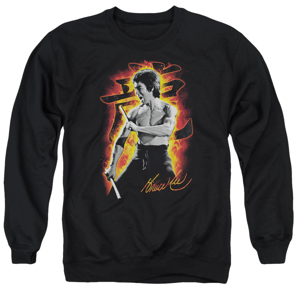 Bruce Lee Dragon Fire - Men's Crewneck Sweatshirt Men's Crewneck Sweatshirt Bruce Lee   