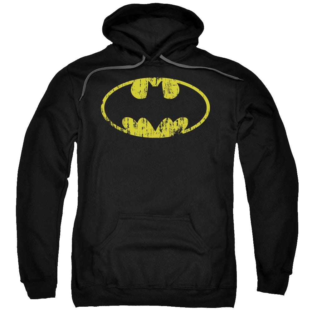 Batman Classic Logo Distressed - Pullover Hoodie Pullover Hoodie Batman   