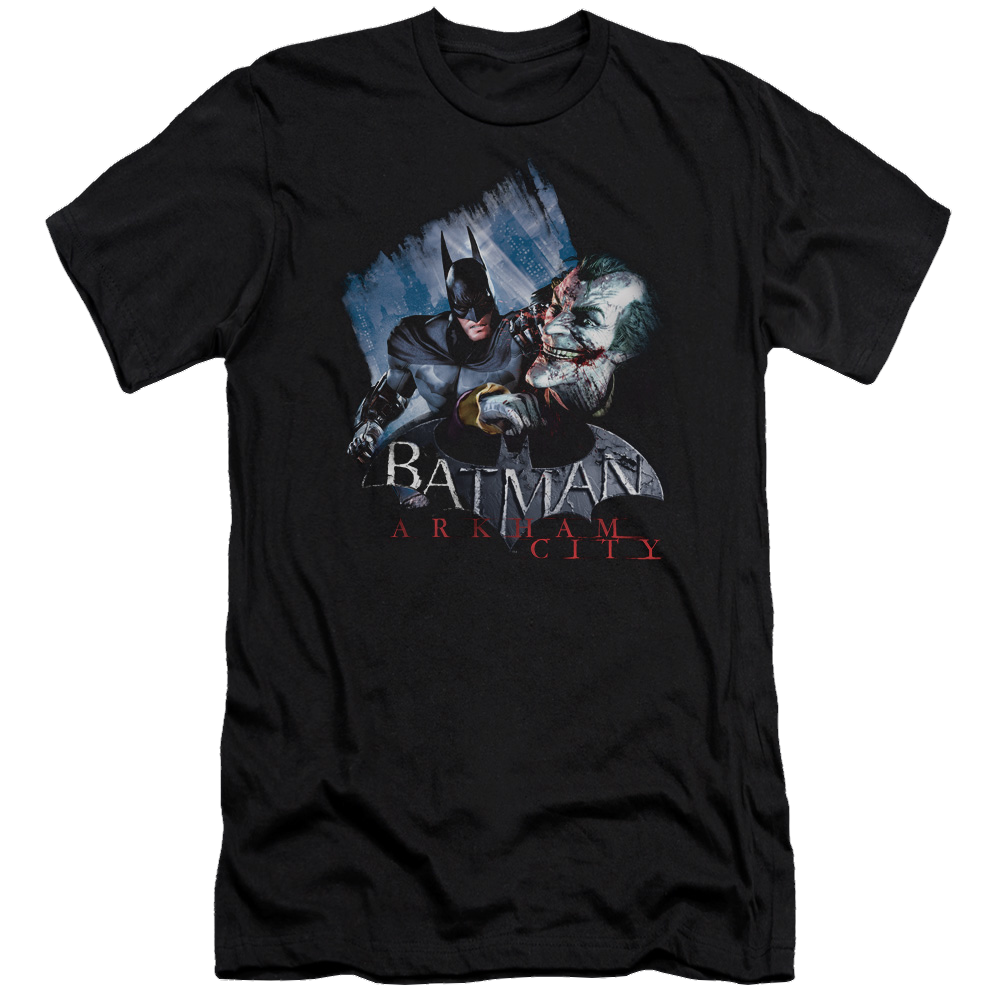 Batman - Arkham Jokes On You! - Men's Premium Slim Fit T-Shirt Men's Premium Slim Fit T-Shirt Batman   