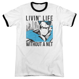 Batman Without A Net - Men's Ringer T-Shirt Men's Ringer T-Shirt Nightwing   