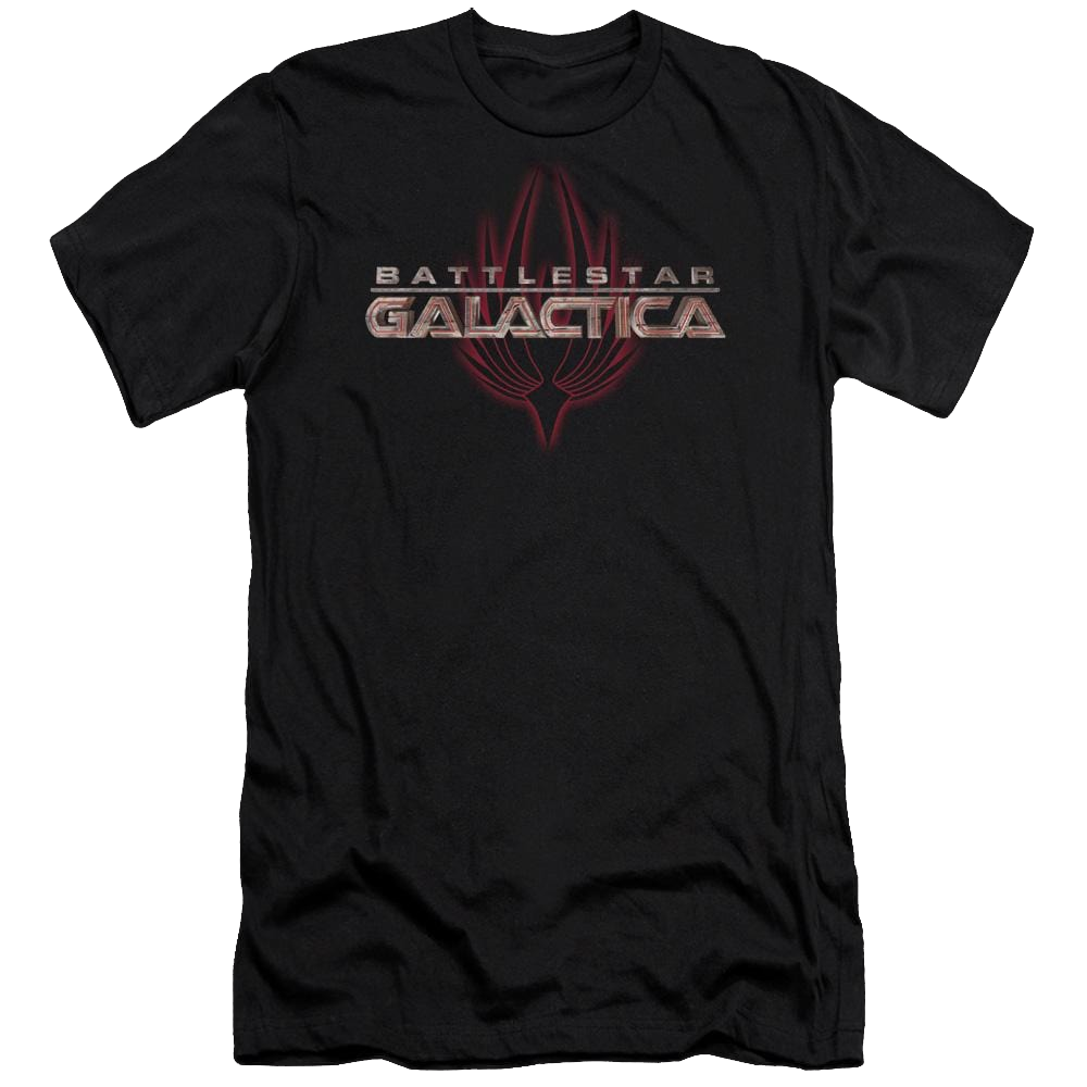 Battlestar Galactica Logo With Phoenix - Men's Premium Slim Fit T-Shirt Men's Premium Slim Fit T-Shirt Battlestar Galactica   