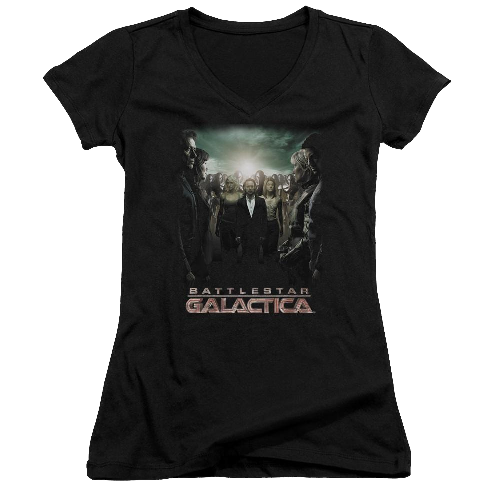 Battlestar Galactica Crossroads - Juniors V-Neck T-Shirt Juniors V-Neck T-Shirt Battlestar Galactica   