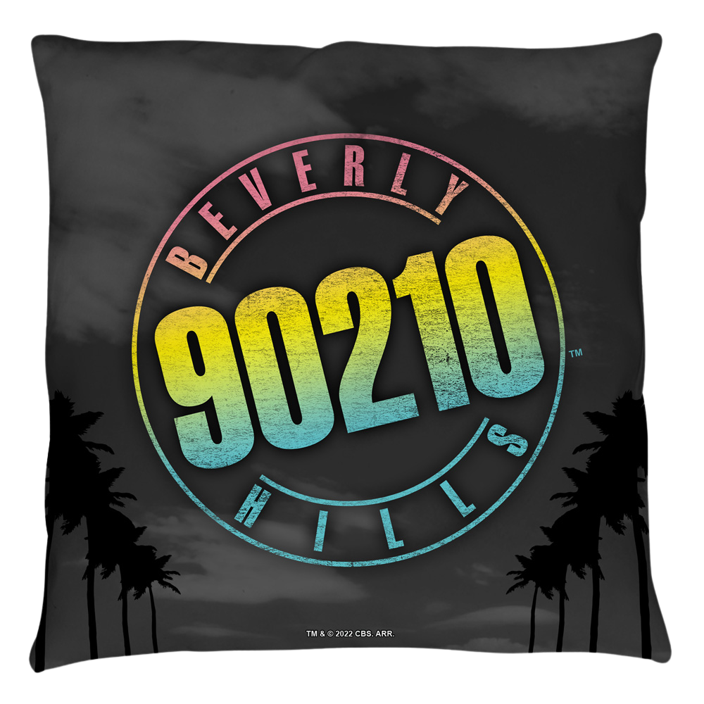 90210 Palms Logo Throw Pillow Throw Pillows Beverly Hills 90210   