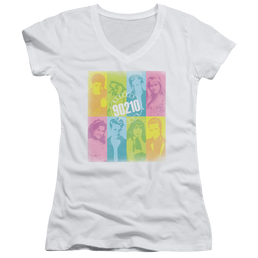 Beverly Hills 90210 Color Block Of Friends - Juniors V-Neck T-Shirt Juniors V-Neck T-Shirt Beverly Hills 90210   