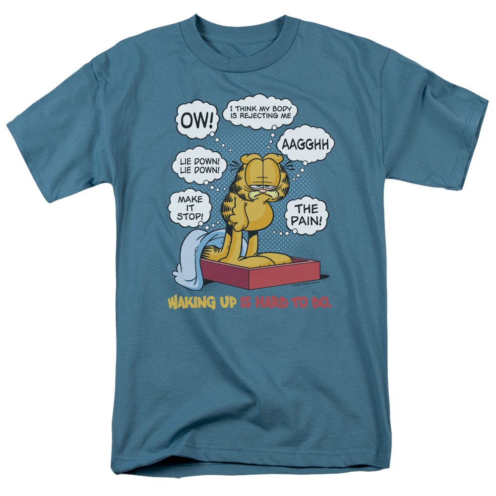 Garfield Waking Up Is Hard To Do - Men's Regular Fit T-Shirt – Sons of ...
