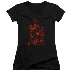 A Nightmare on Elm Street Chest Of Souls - Juniors V-Neck T-Shirt Juniors V-Neck T-Shirt A Nightmare on Elm Street   